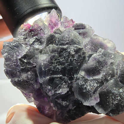 Phantom Fluorit Würfel Stufe, lila grün Okorusu, Namibia 63*44*27mm
