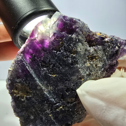 Phantom Fluorit Würfel Stufe, lila grün Okorusu, Namibia 63*44*27mm