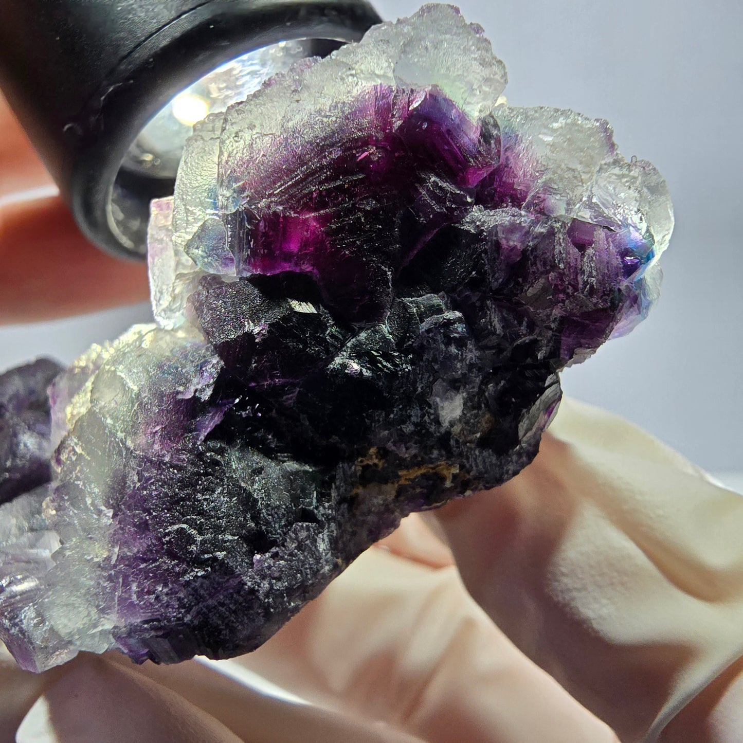 Phantom Fluorit Würfel Stufe, lila grün Okorusu, Namibia 63*44*27mm