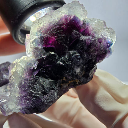 Phantom Fluorit Würfel Stufe, lila grün Okorusu, Namibia 63*44*27mm