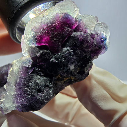 Phantom Fluorit Würfel Stufe, lila grün Okorusu, Namibia 63*44*27mm