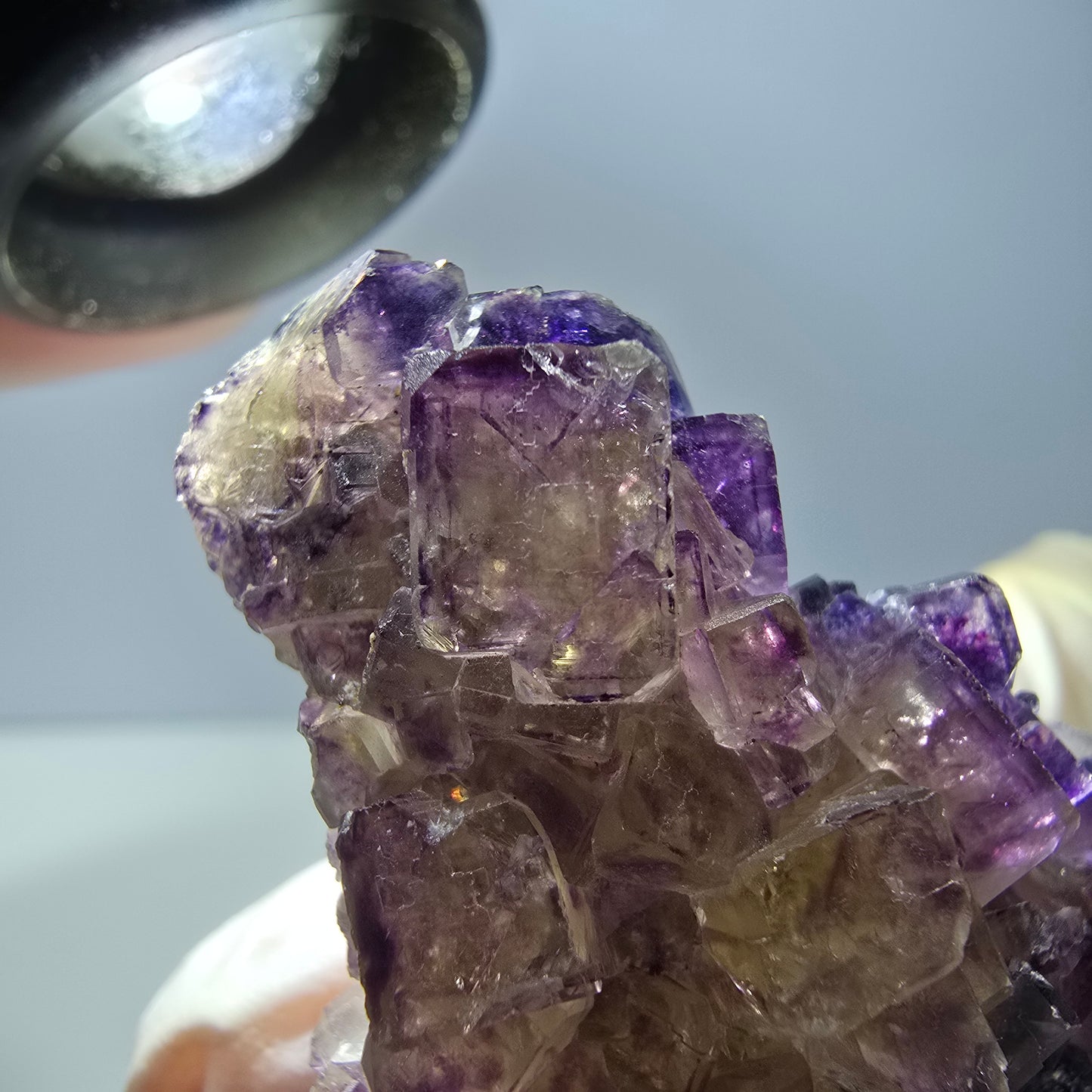 Phantom Fluorit Würfel Stufe, lila gelb Okorusu, Namibia 63*48*20mm