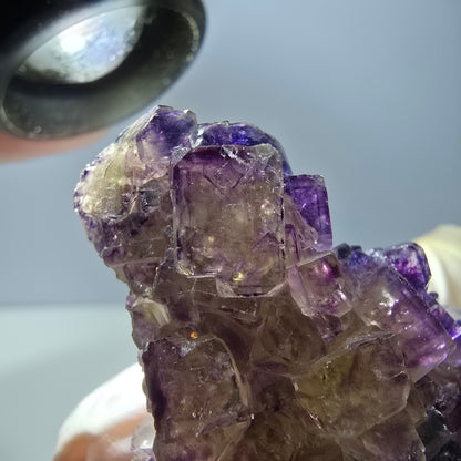Phantom Fluorit Würfel Stufe, lila gelb Okorusu, Namibia 63*48*20mm