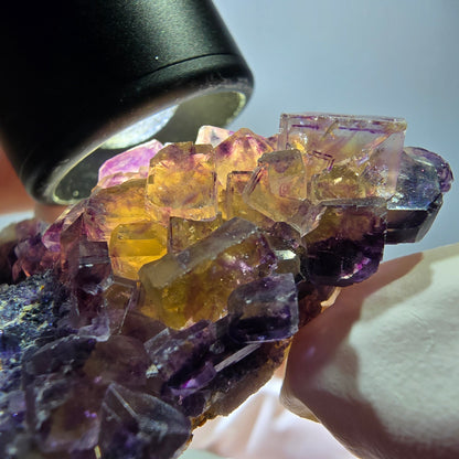 Phantom Fluorit Würfel Stufe, lila gelb Okorusu, Namibia 63*48*20mm