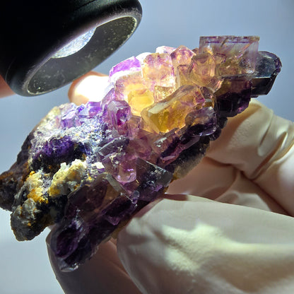 Phantom Fluorit Würfel Stufe, lila gelb Okorusu, Namibia 63*48*20mm