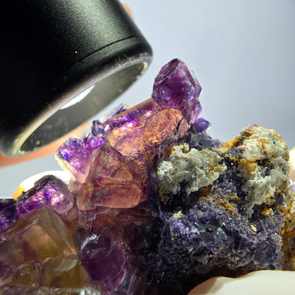 Phantom Fluorit Würfel Stufe, lila gelb Okorusu, Namibia 63*48*20mm