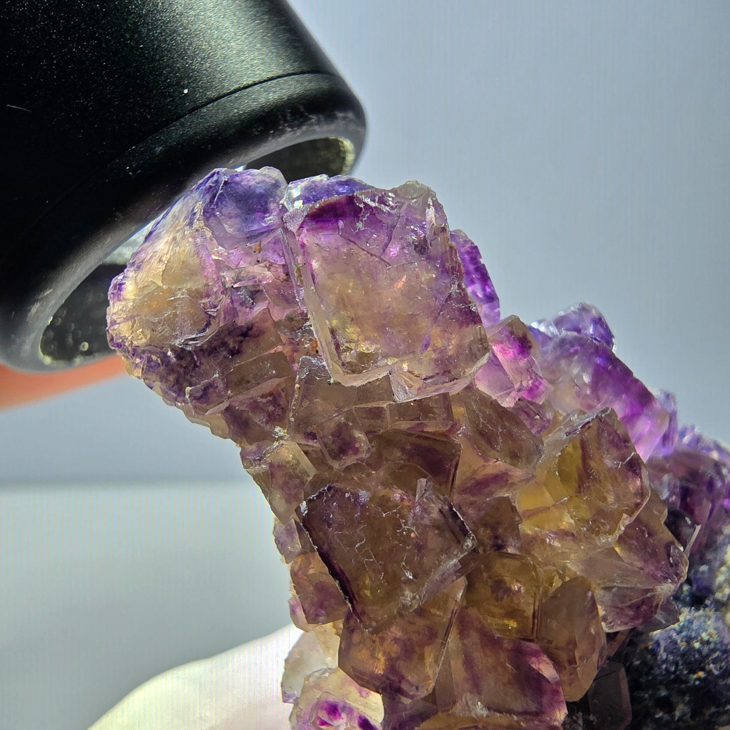 Phantom Fluorit Würfel Stufe, lila gelb Okorusu, Namibia 63*48*20mm