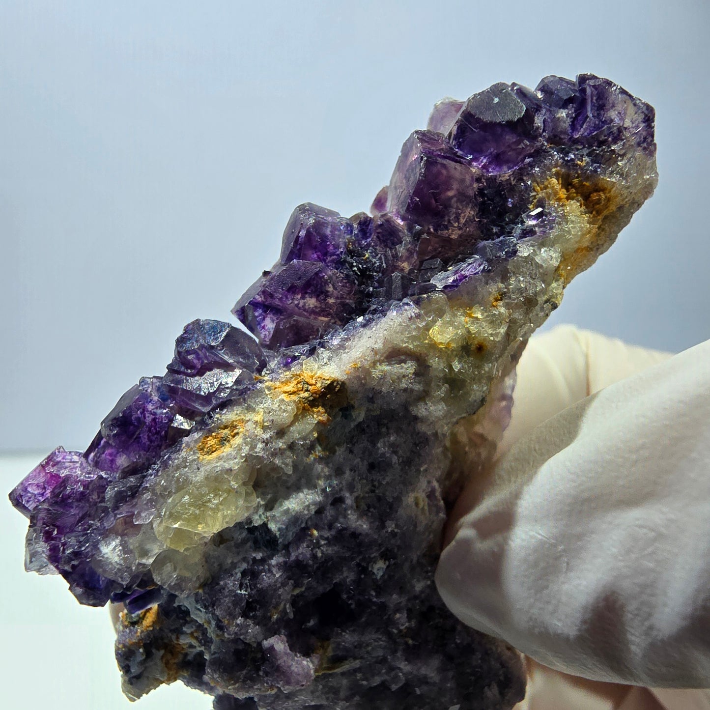 Phantom Fluorit Würfel Stufe, lila gelb Okorusu, Namibia 63*48*20mm