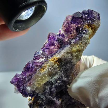 Phantom Fluorit Würfel Stufe, lila gelb Okorusu, Namibia 63*48*20mm