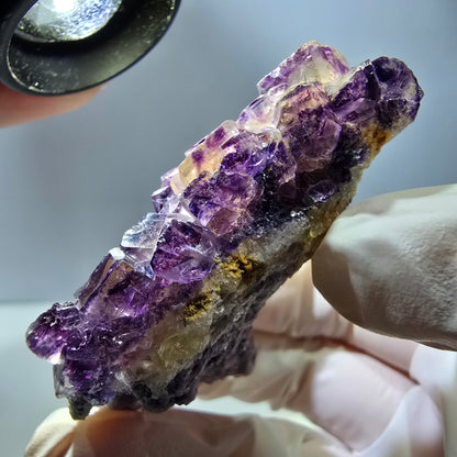 Phantom Fluorit Würfel Stufe, lila gelb Okorusu, Namibia 63*48*20mm