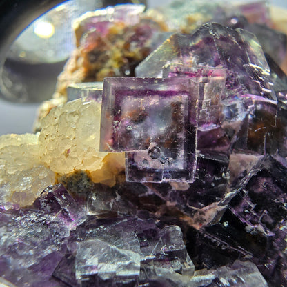 Cube de fluorite fantôme, spécimen de quartz, Okorusu violet-vert, Namibie, 57 x 41 x 29 mm 