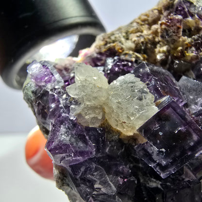 Cube de fluorite fantôme, spécimen de quartz, Okorusu violet-vert, Namibie, 57 x 41 x 29 mm 
