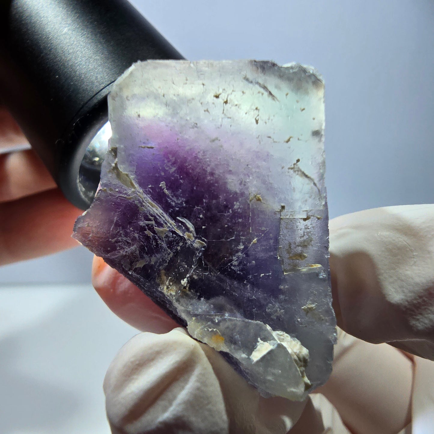 Phantom Fluorit Würfel Stufe, lila weiß Okorusu, Namibia 47*36*30mm