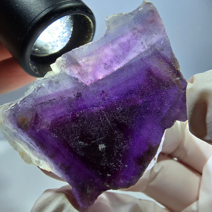 Phantom Fluorit Würfel Stufe, lila weiß Okorusu, Namibia 47*36*30mm