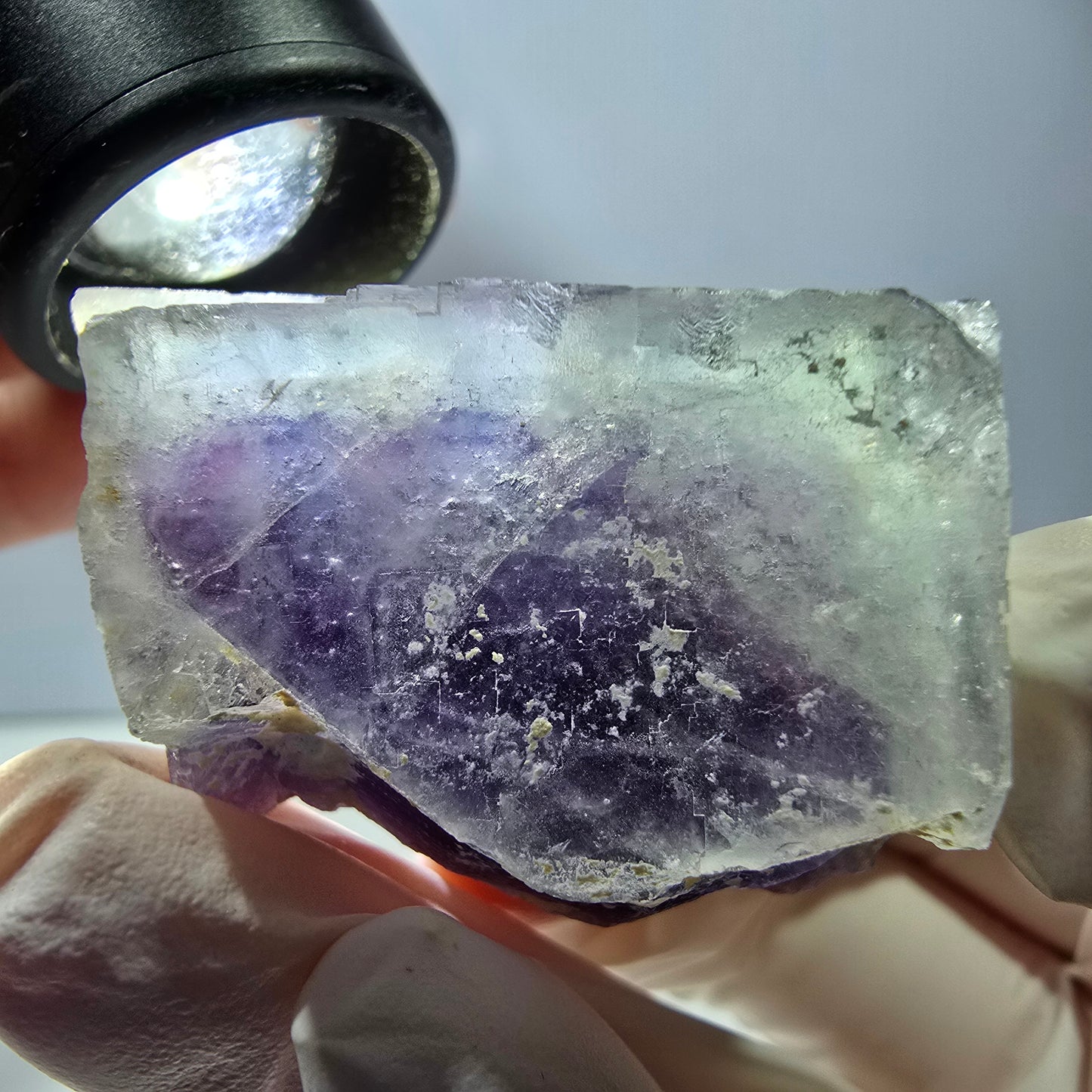 Phantom Fluorit Würfel Stufe, lila weiß Okorusu, Namibia 47*36*30mm
