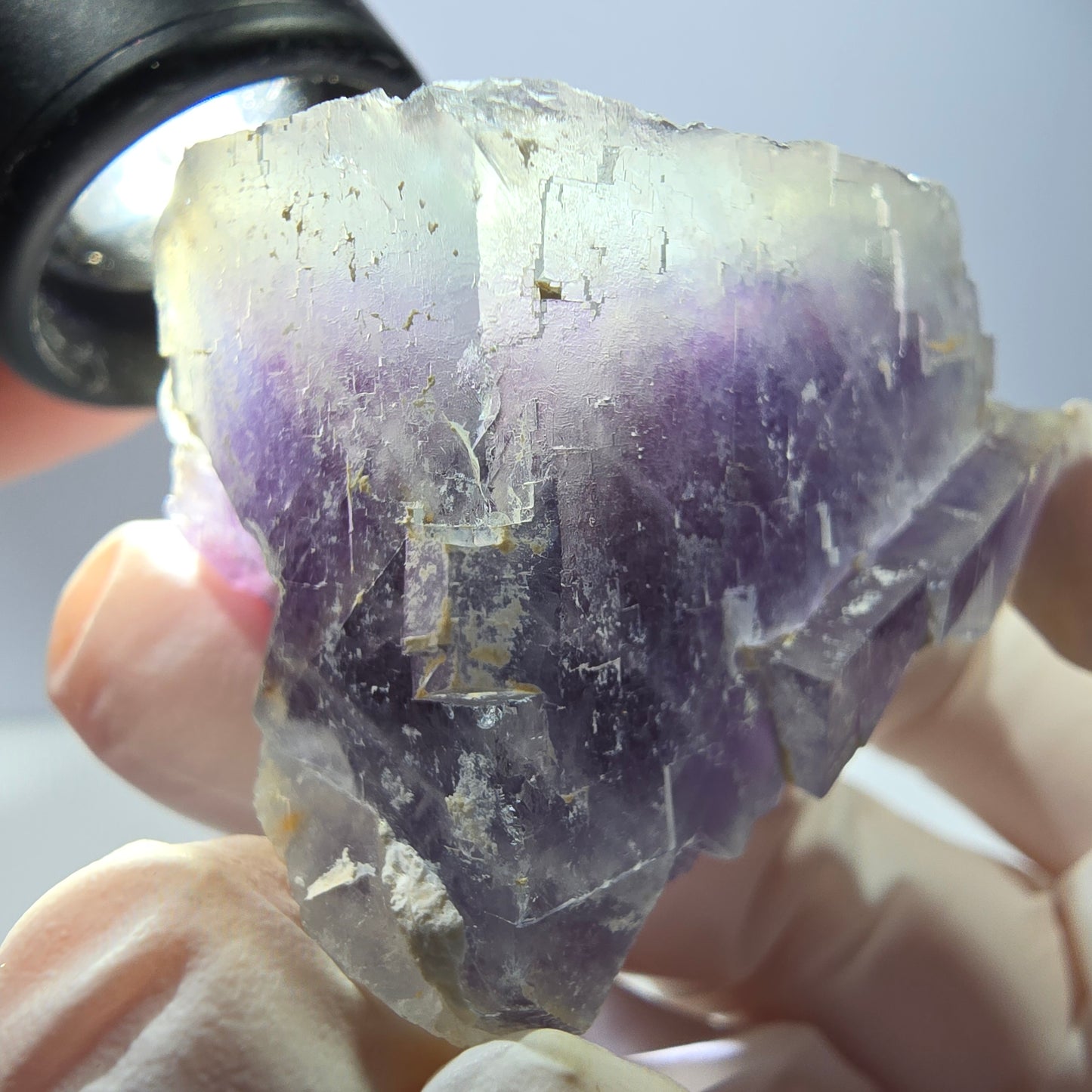 Phantom Fluorit Würfel Stufe, lila weiß Okorusu, Namibia 47*36*30mm
