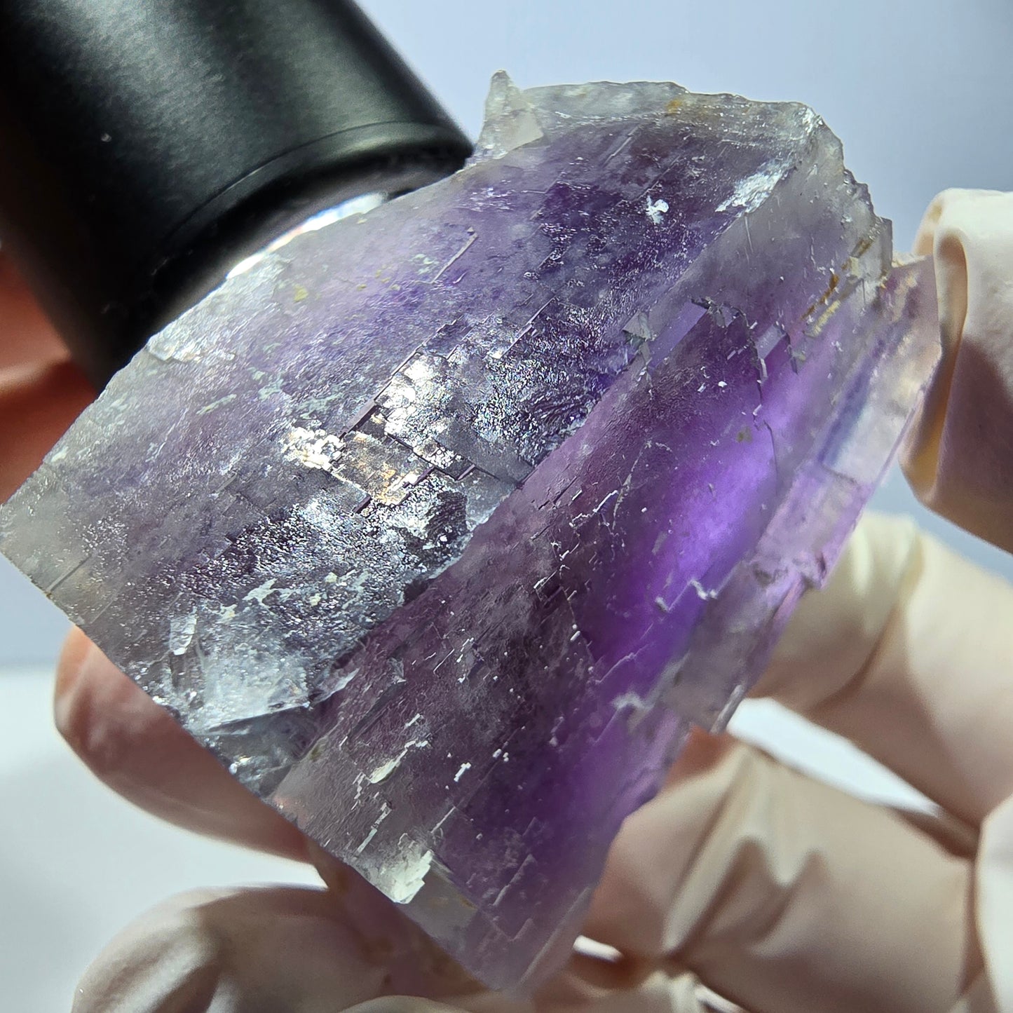 Phantom Fluorit Würfel Stufe, lila weiß Okorusu, Namibia 47*36*30mm