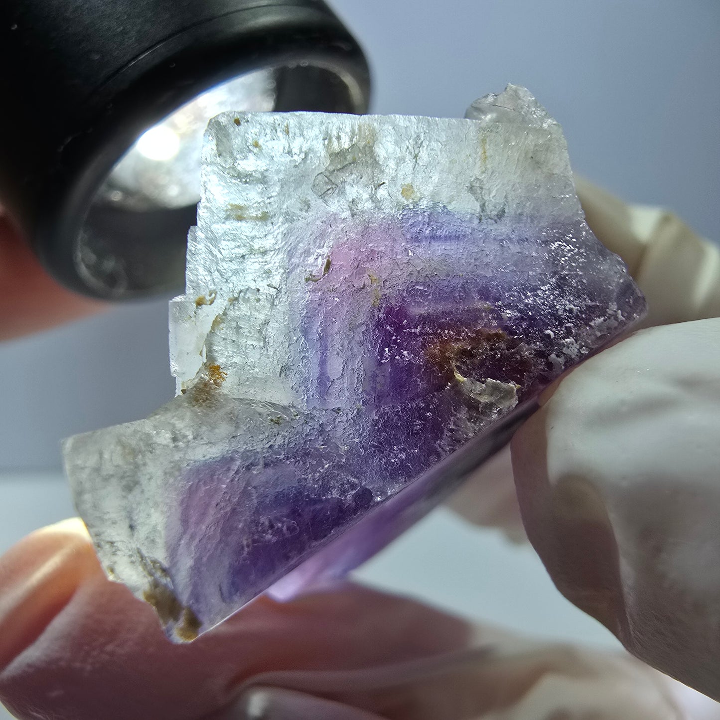 Phantom Fluorit Würfel Stufe, lila weiß Okorusu, Namibia 47*36*30mm