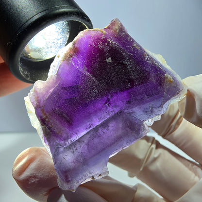 Phantom Fluorit Würfel Stufe, lila weiß Okorusu, Namibia 47*36*30mm