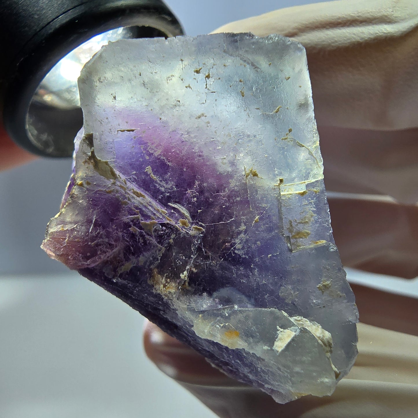 Phantom Fluorit Würfel Stufe, lila weiß Okorusu, Namibia 47*36*30mm