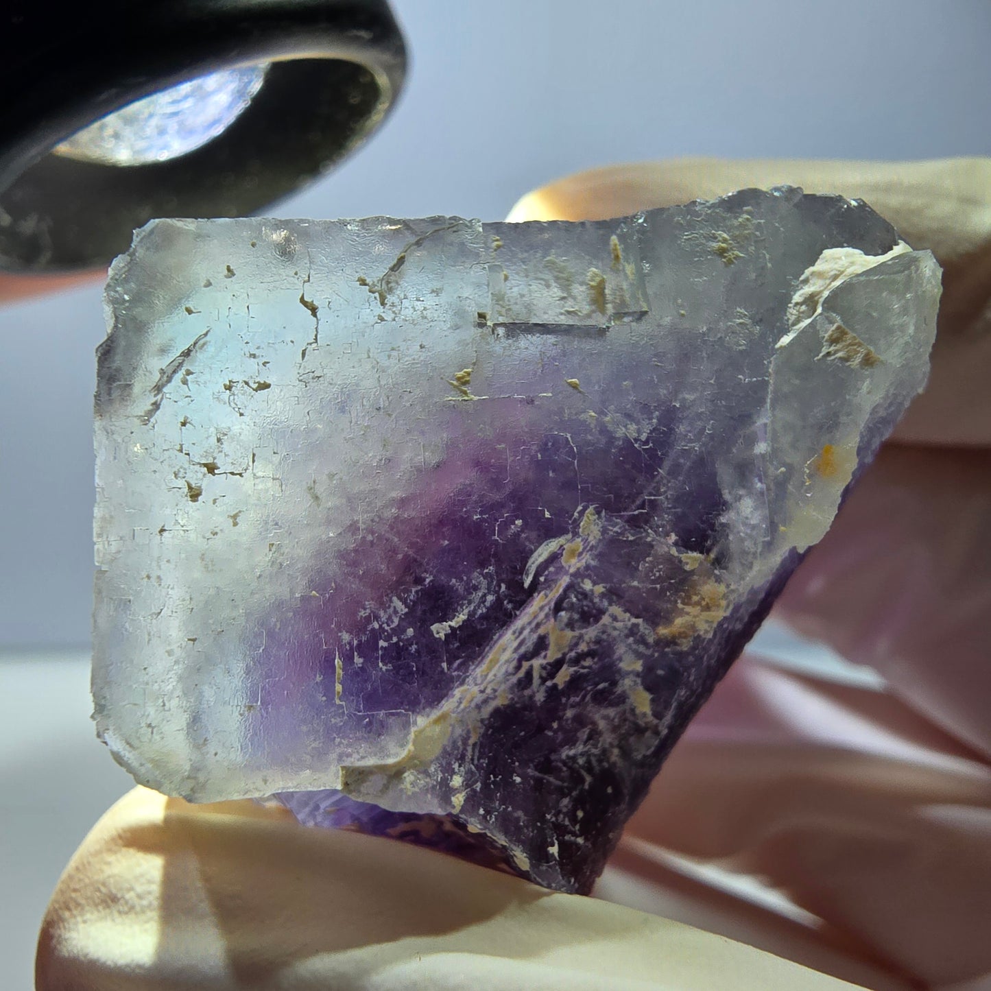 Phantom Fluorit Würfel Stufe, lila weiß Okorusu, Namibia 47*36*30mm