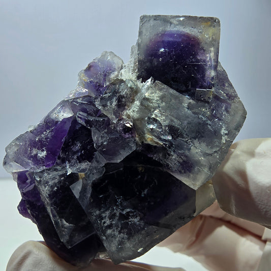 Phantom Fluorit Würfel Stufe, lila weiß Okorusu, Namibia 62*43*29mm