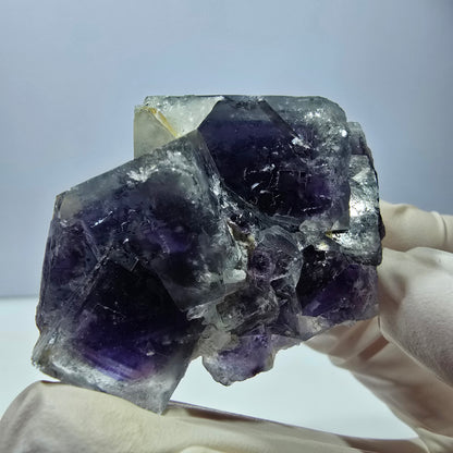 Phantom Fluorit Würfel Stufe, lila weiß Okorusu, Namibia 62*43*29mm
