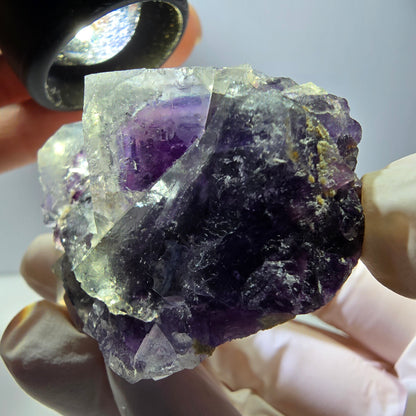 Phantom Fluorit Würfel Stufe, lila weiß Okorusu, Namibia 62*43*29mm
