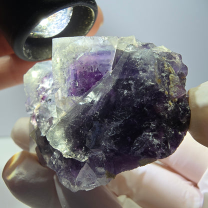 Phantom Fluorit Würfel Stufe, lila weiß Okorusu, Namibia 62*43*29mm