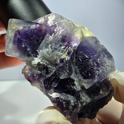 Phantom Fluorit Würfel Stufe, lila weiß Okorusu, Namibia 62*43*29mm