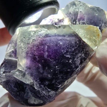 Phantom Fluorit Würfel Stufe, lila weiß Okorusu, Namibia 62*43*29mm