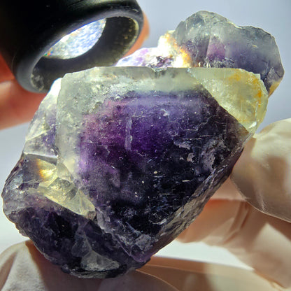 Phantom Fluorit Würfel Stufe, lila weiß Okorusu, Namibia 62*43*29mm