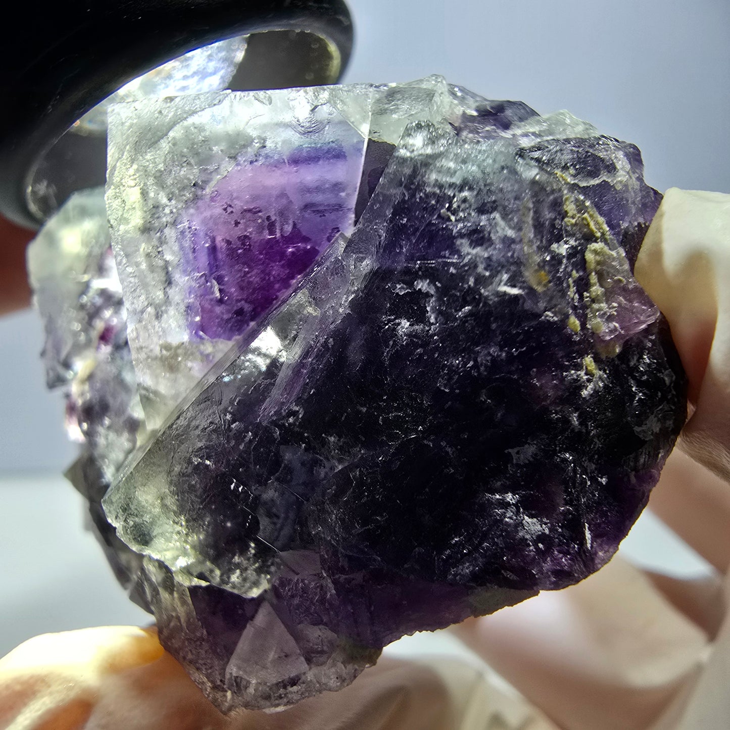Phantom Fluorit Würfel Stufe, lila weiß Okorusu, Namibia 62*43*29mm