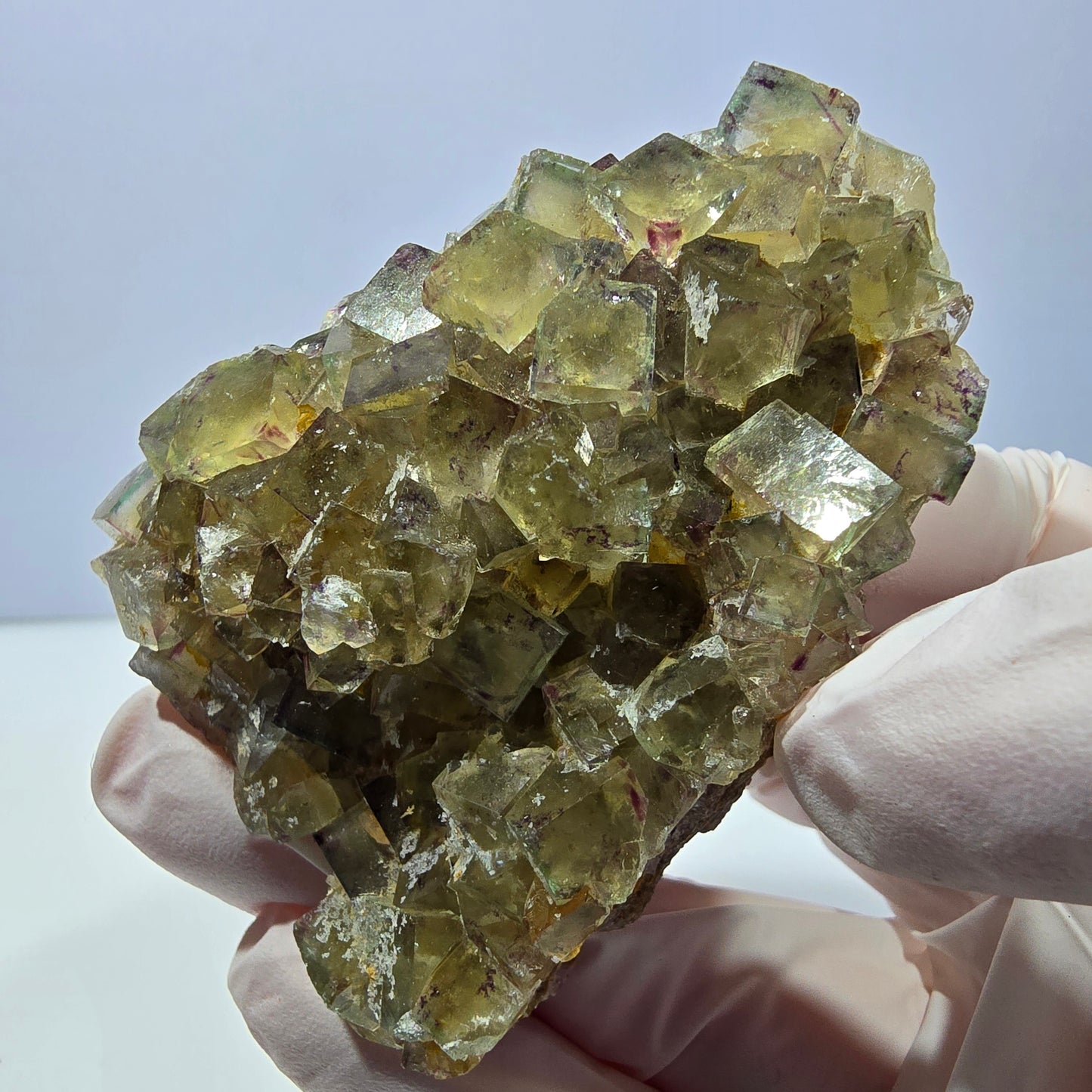 Phantom Fluorit Würfel Stufe, grün lila Okorusu, Namibia 64*50*22mm