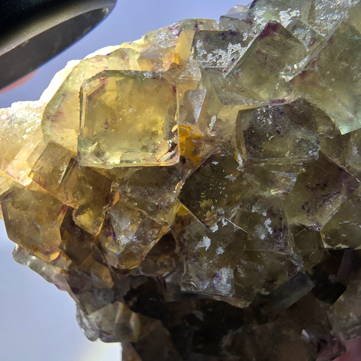 Phantom Fluorit Würfel Stufe, grün lila Okorusu, Namibia 64*50*22mm