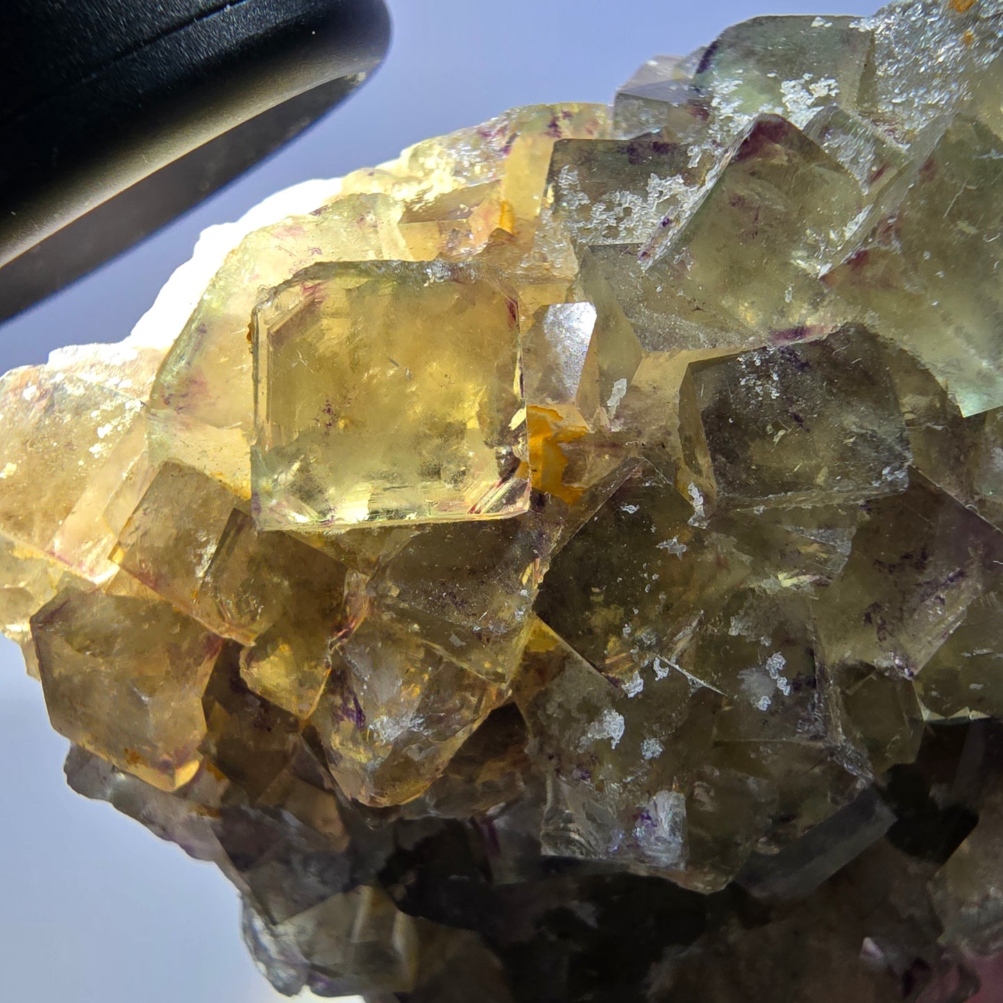 Phantom Fluorit Würfel Stufe, grün lila Okorusu, Namibia 64*50*22mm