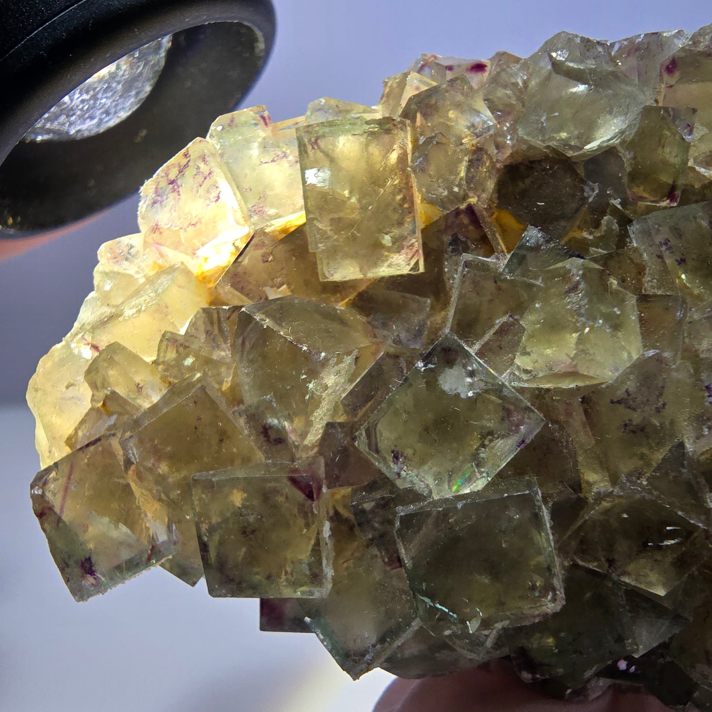 Phantom Fluorit Würfel Stufe, grün lila Okorusu, Namibia 64*50*22mm