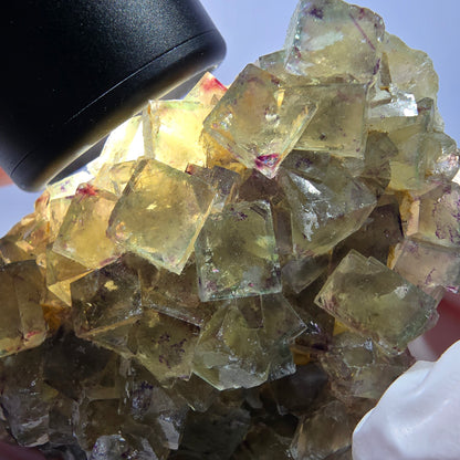 Phantom Fluorit Würfel Stufe, grün lila Okorusu, Namibia 64*50*22mm