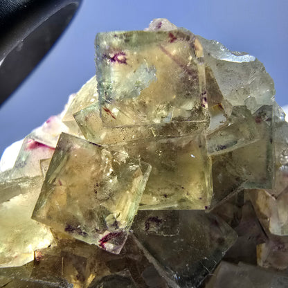 Phantom Fluorit Würfel Stufe, grün lila Okorusu, Namibia 64*50*22mm