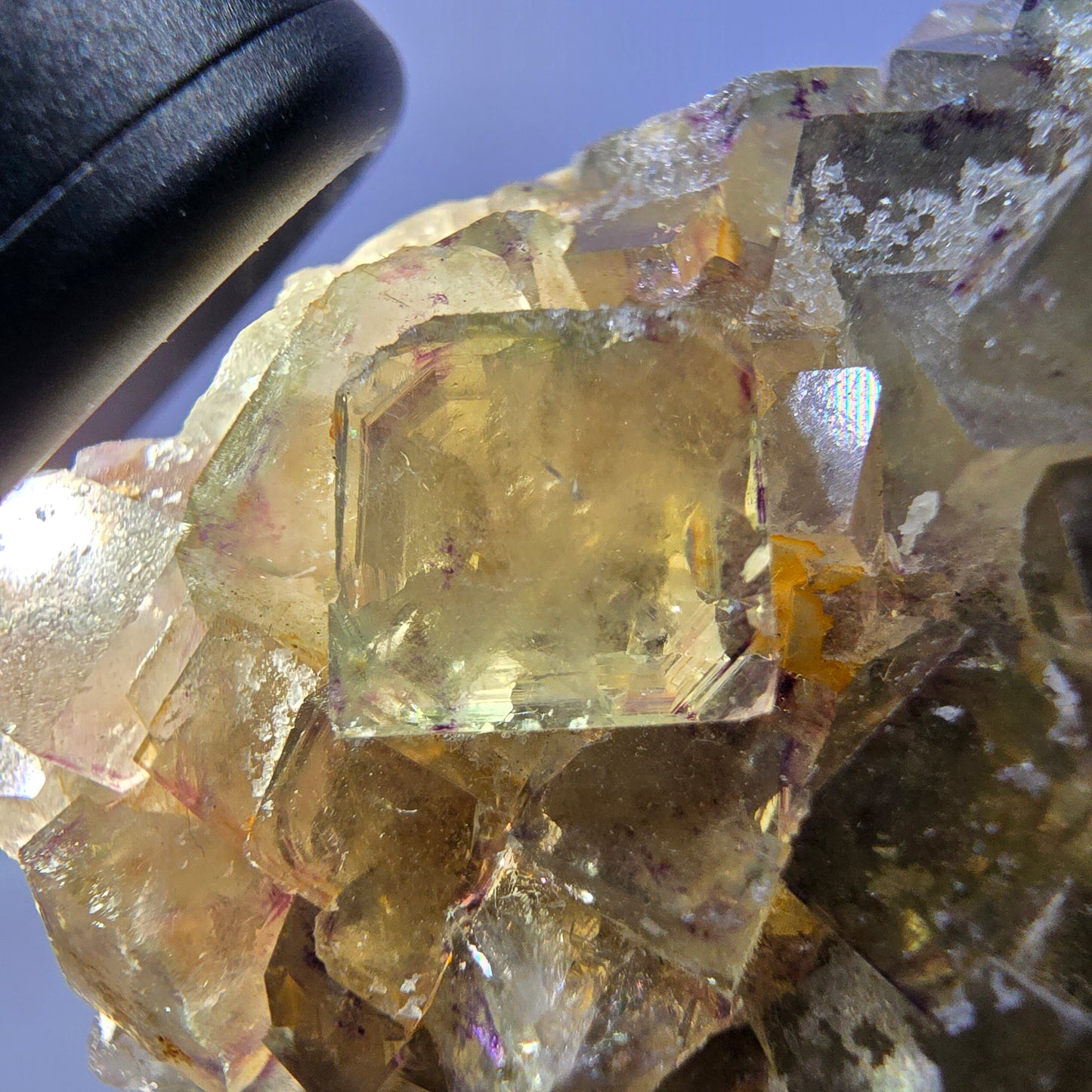 Phantom Fluorit Würfel Stufe, grün lila Okorusu, Namibia 64*50*22mm