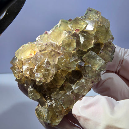 Phantom Fluorit Würfel Stufe, grün lila Okorusu, Namibia 64*50*22mm