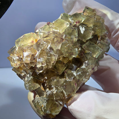 Phantom Fluorit Würfel Stufe, grün lila Okorusu, Namibia 64*50*22mm