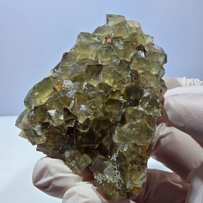 Phantom Fluorit Würfel Stufe, grün lila Okorusu, Namibia 64*50*22mm