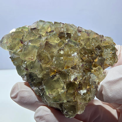 Phantom Fluorit Würfel Stufe, grün lila Okorusu, Namibia 64*50*22mm