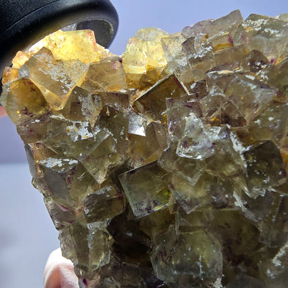 Phantom Fluorit Würfel Stufe, grün lila Okorusu, Namibia 64*50*22mm