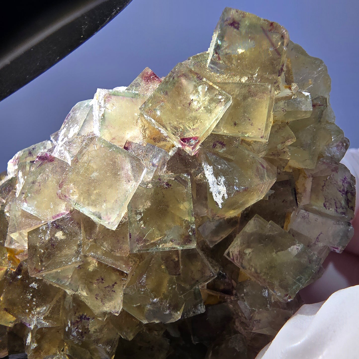 Phantom Fluorit Würfel Stufe, grün lila Okorusu, Namibia 64*50*22mm