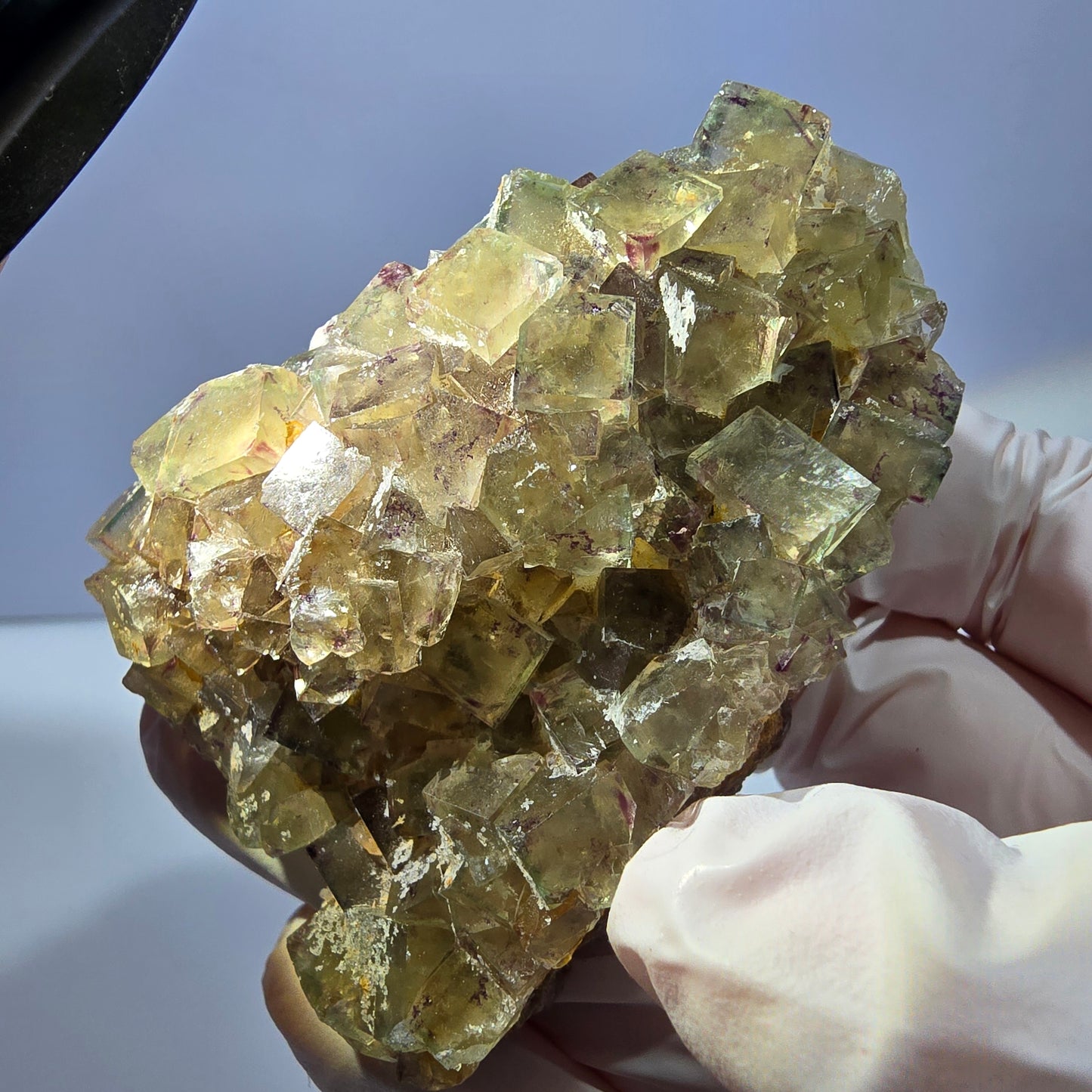 Phantom Fluorit Würfel Stufe, grün lila Okorusu, Namibia 64*50*22mm