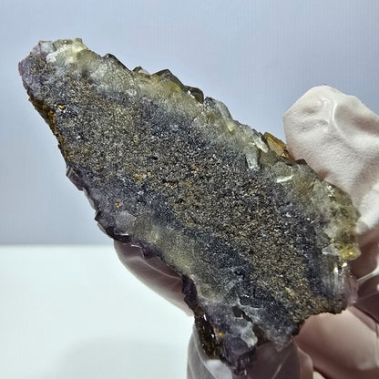 Phantom Fluorit Würfel Stufe, gelb lila Okorusu, Namibia 54*33*28mm