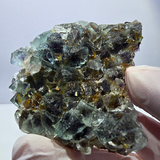 Phantom Fluorit Würfel Stufe, grün lila Okorusu, Namibia 65*60*24mm