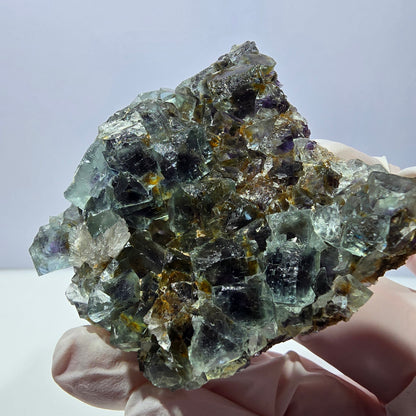 Phantom Fluorit Würfel Stufe, grün lila Okorusu, Namibia 65*60*24mm